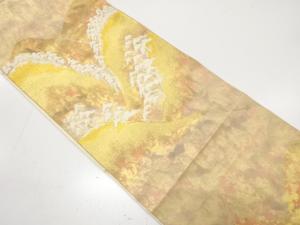 アンティーク　引箔　遠山に笠松模様織り出し袋帯（材料）